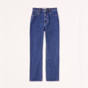 Abercrombie Ultra High Rise Ankle Straight Jean Classic Blue Women's